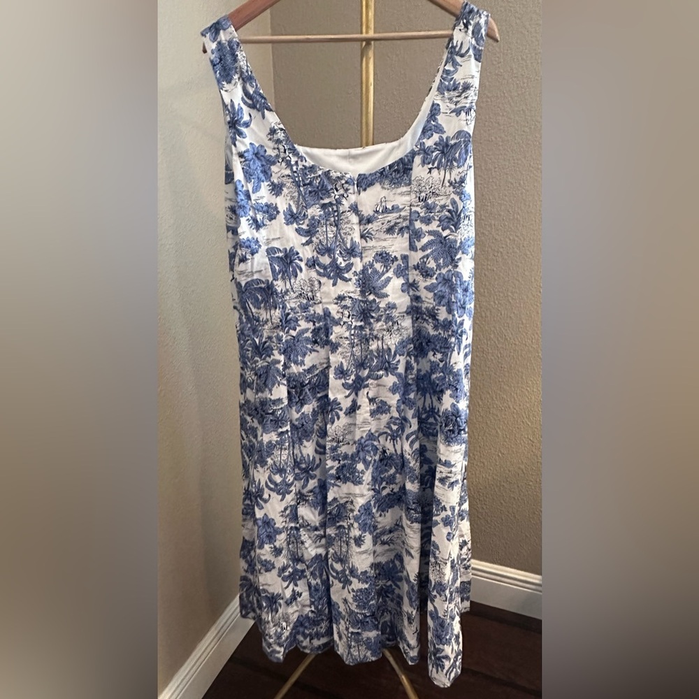 Joie White and Blue Floral Midi Dress - Picture 3 of 8